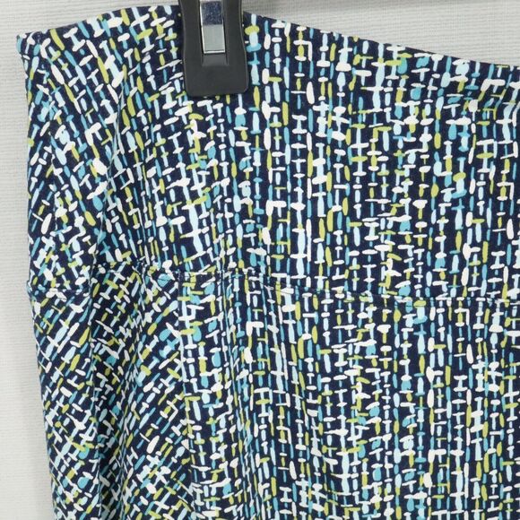 J Jill Wearever Skirt Womens XL Black Blue Yellow Stretch Knit Elastic Waist - Picture 7 of 9